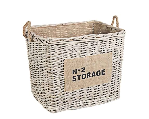 Cesta Stokage Rettangolare in vimini e iuta Medium – Bizzotto