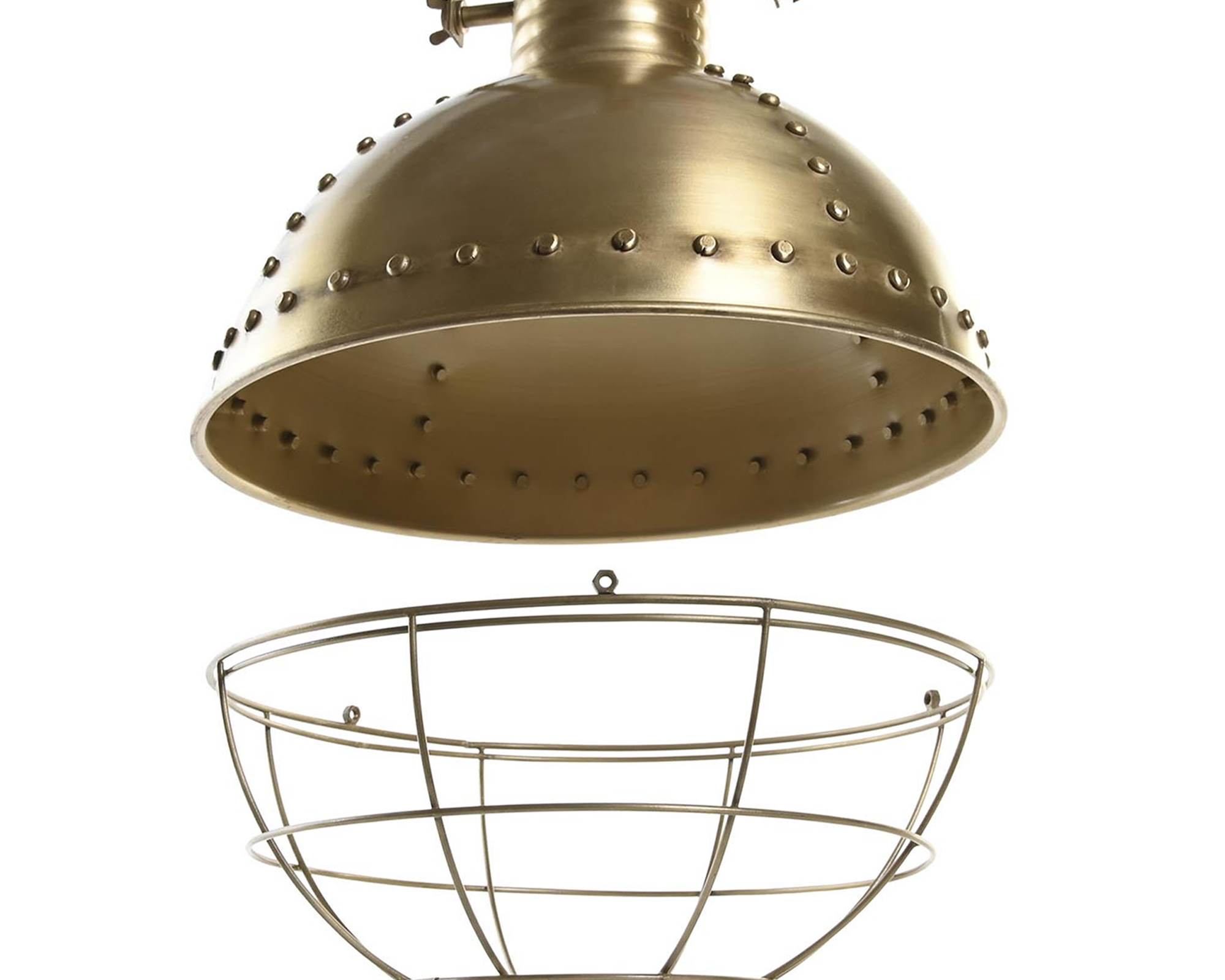 Lampada da Soffitto Dorato Consumato in Ferro - Item - immagine 5