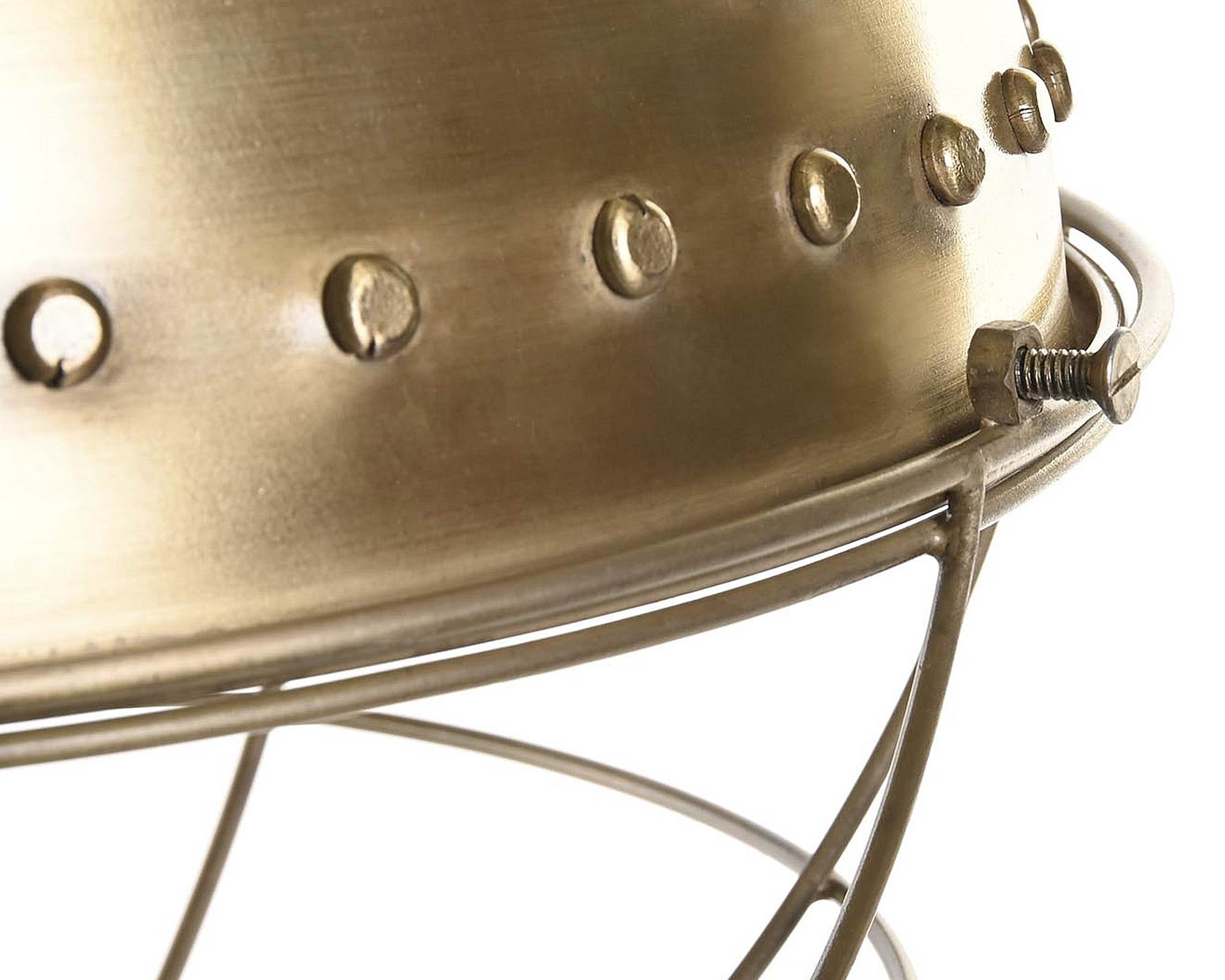 Lampada da Soffitto Dorato Consumato in Ferro - Item - immagine 6