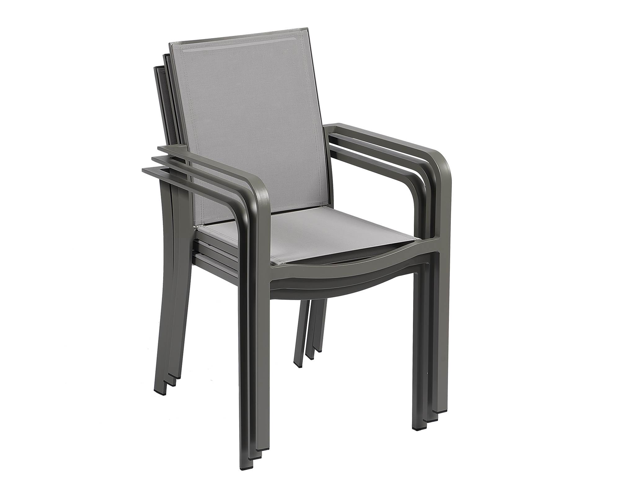 Poltrona New Croisette in alluminio/textilene taupe - immagine 2