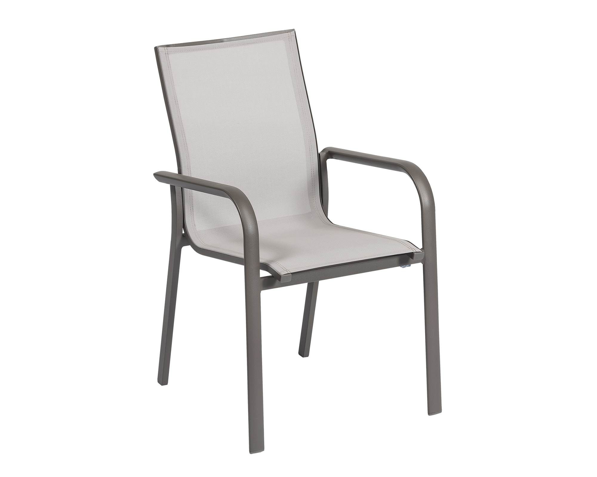 Poltrona Stone Grigio e Champagne in Alluminio e Textilene