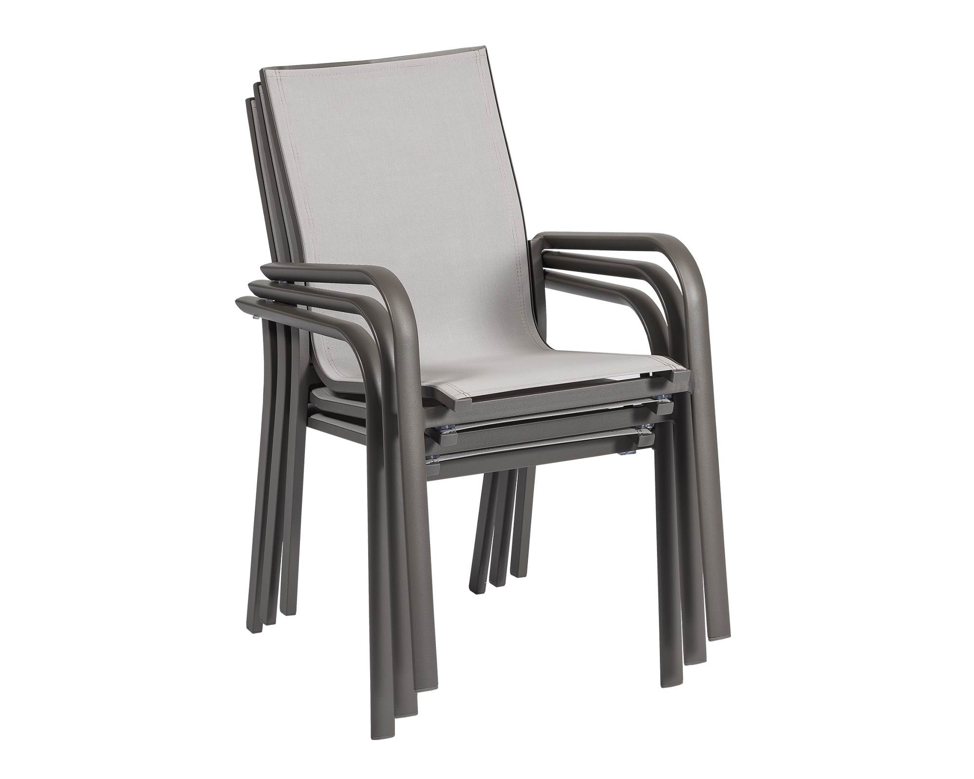 Poltrona Stone Grigio e Champagne in Alluminio e Textilene - immagine 2