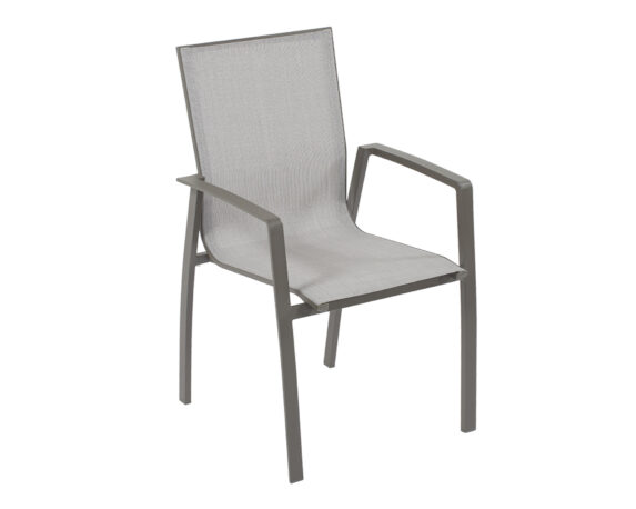 Poltrona Tommy in alluminio/textilene grigio