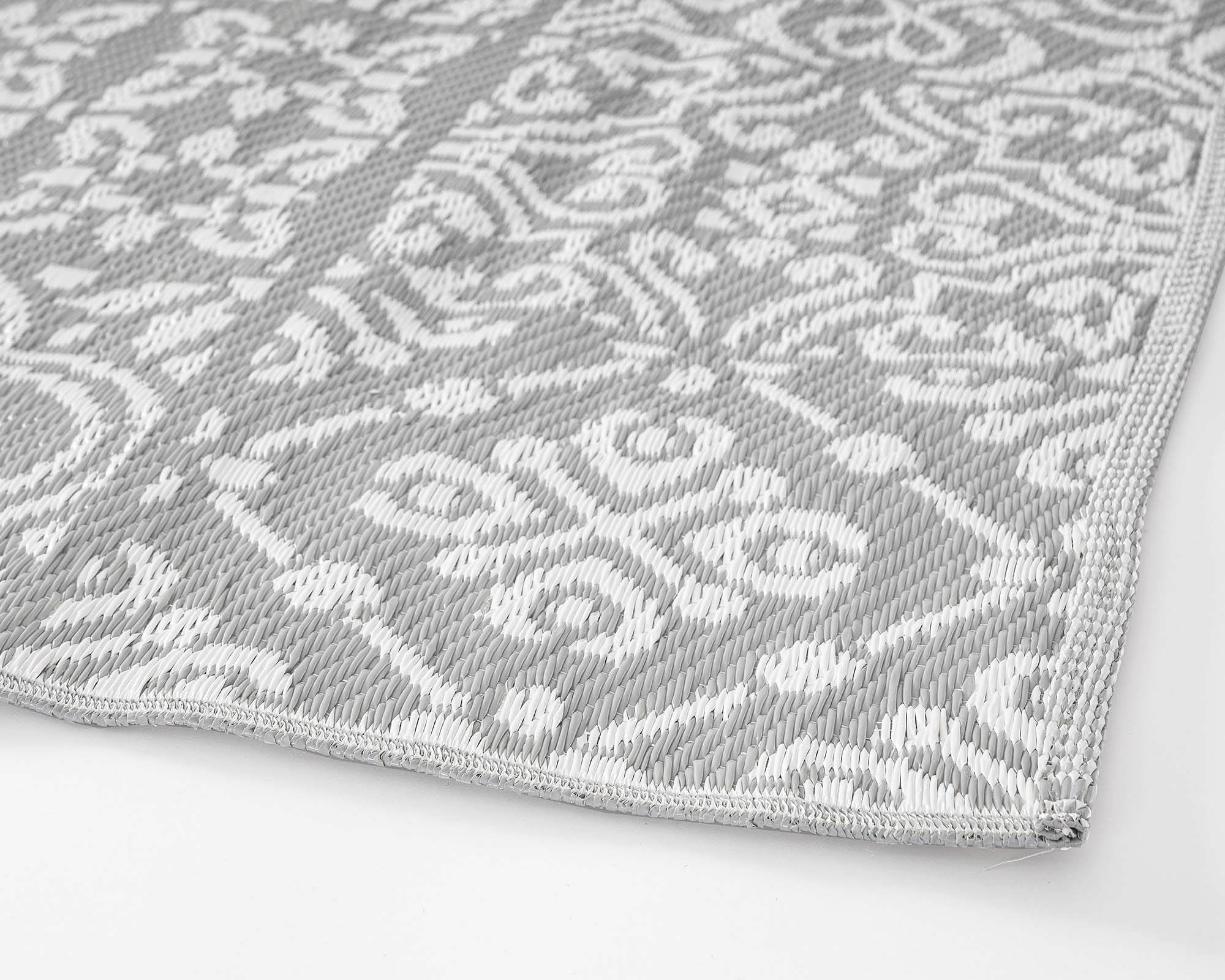 Tappeto Esterno Impermeabile 180x270 Cm - Grigio, Plastica Riciclata, Lavabile - Foto 4