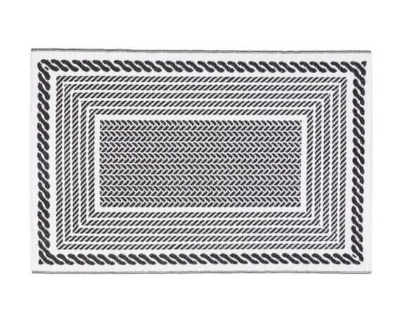 Tappeto Kashan Bianco-Nero 150×210 In Polipropilene – Bizzotto