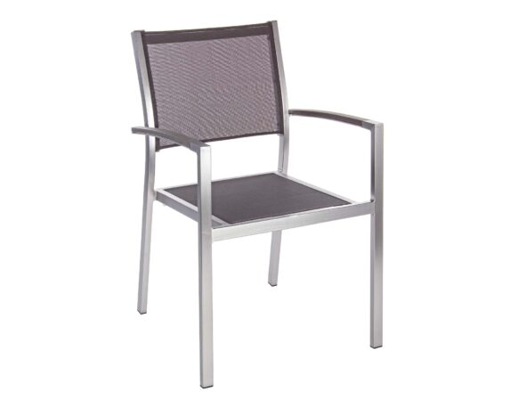 Sedia Con Braccioli Irwin In Alluminio E Textilene – Bizzotto