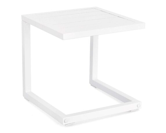 Tavolino Hilde Bianco 40×40 In Alluminio – Bizzotto