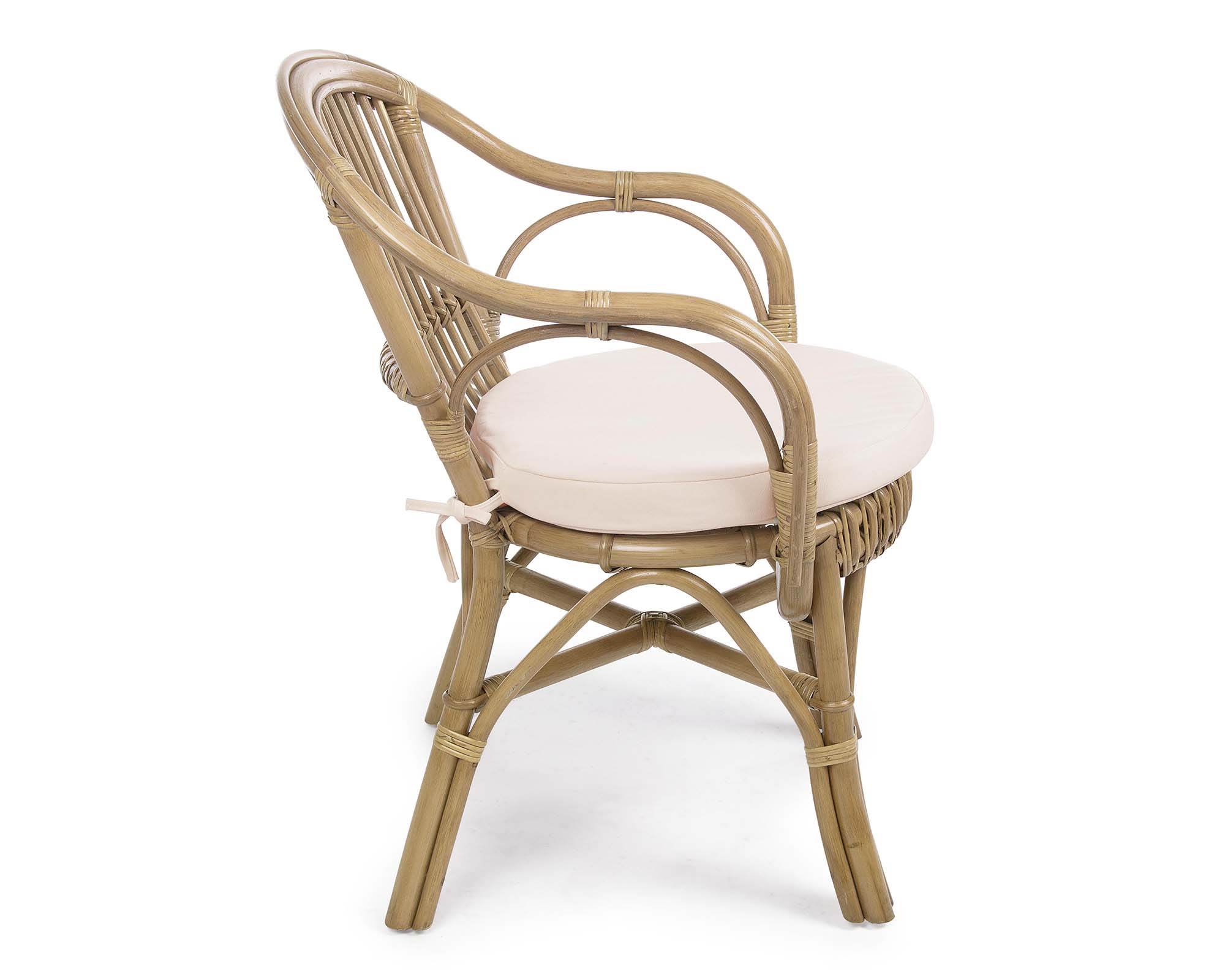 Poltrona con Cuscino Barina New 57x61x80cm in Rattan e Poliestere - Bizzotto - immagine 3