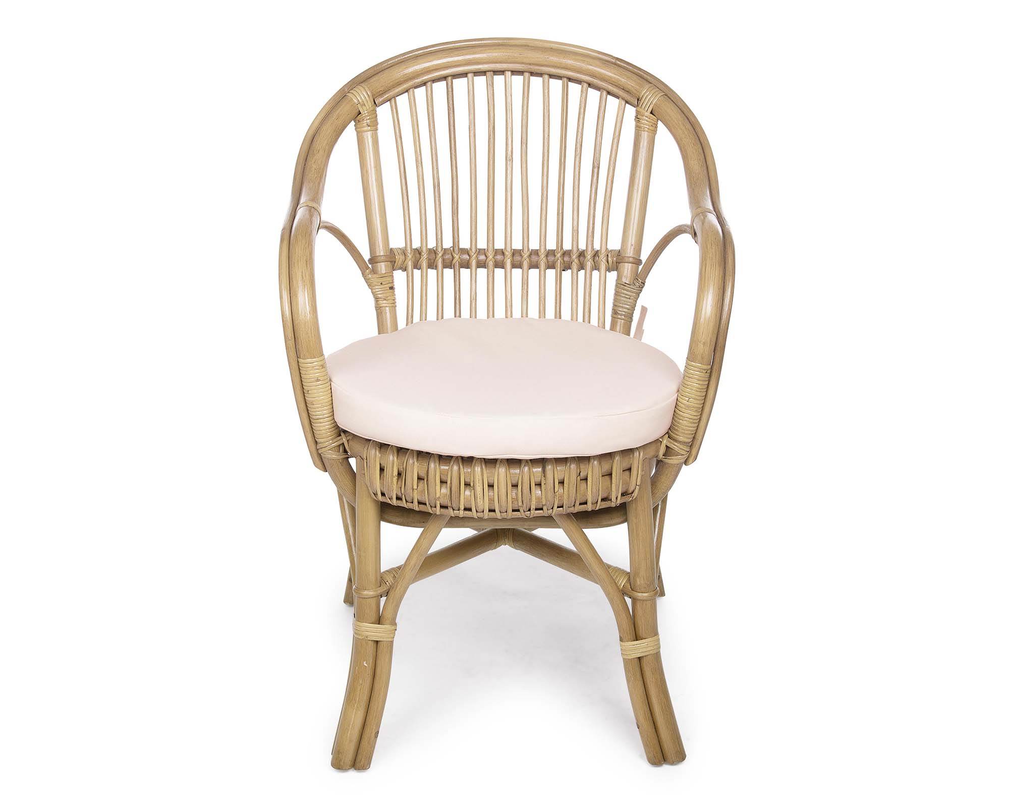 Poltrona con Cuscino Barina New 57x61x80cm in Rattan e Poliestere - Bizzotto - immagine 2