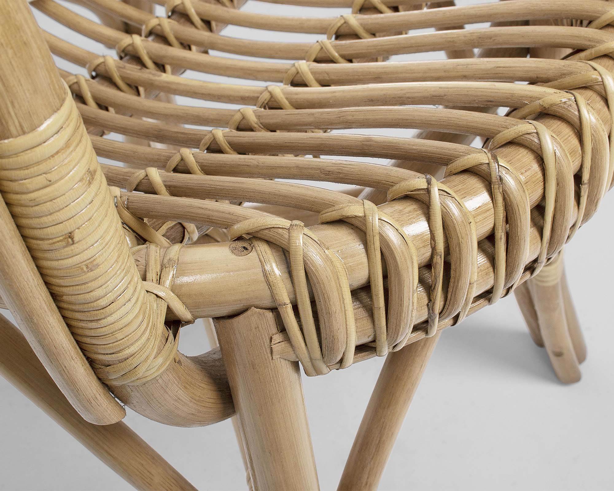 Poltrona con Cuscino Barina New 57x61x80cm in Rattan e Poliestere - Bizzotto - immagine 8