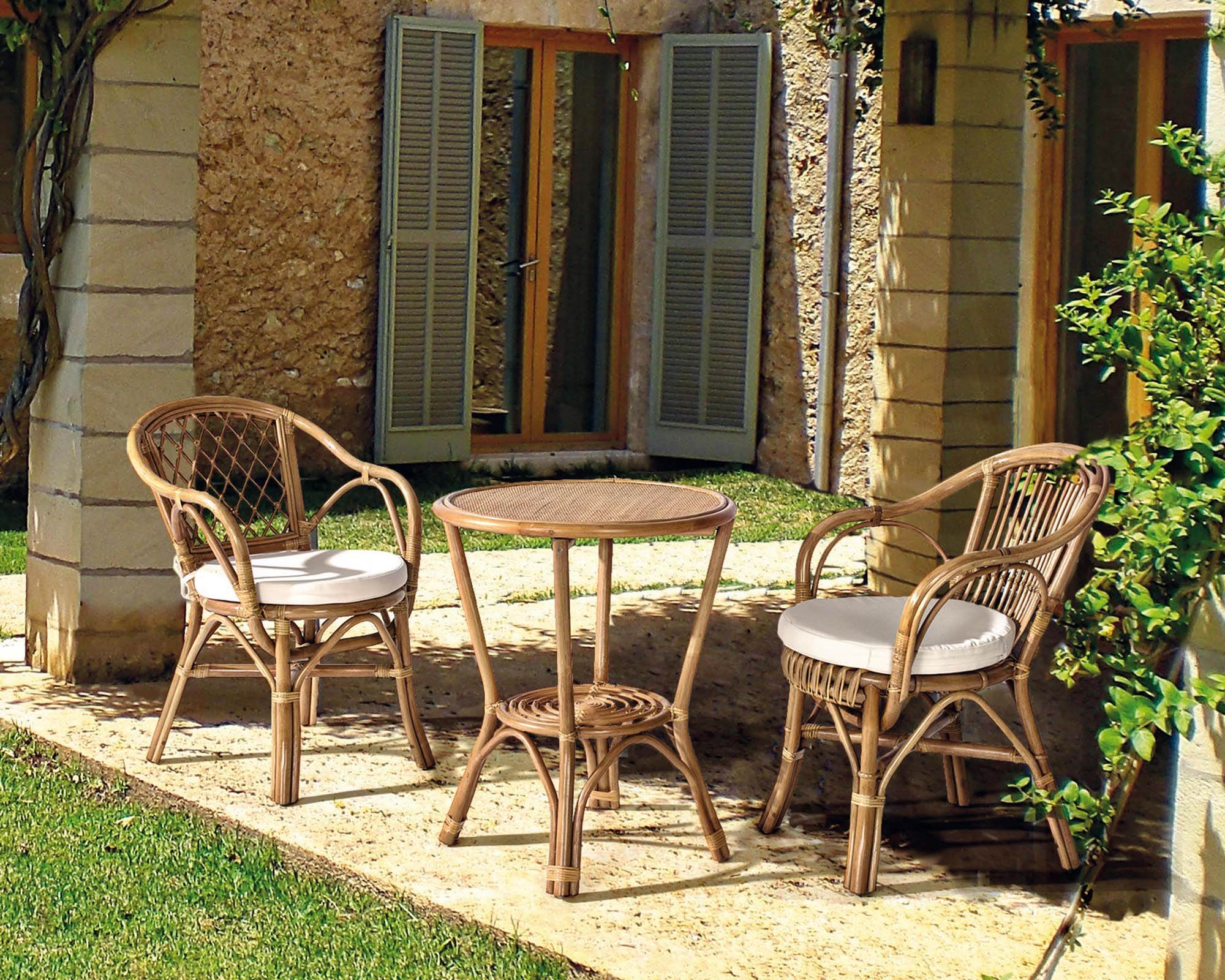 Poltrona con Cuscino Barina New 57x61x80cm in Rattan e Poliestere - Bizzotto - immagine 9