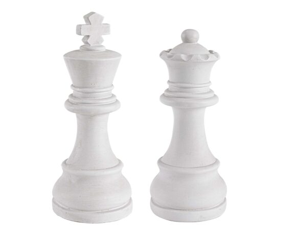 Statua Chess Re-Regina Bianco Assortito In Fibra Di Vetro E Argilla – Bizzotto