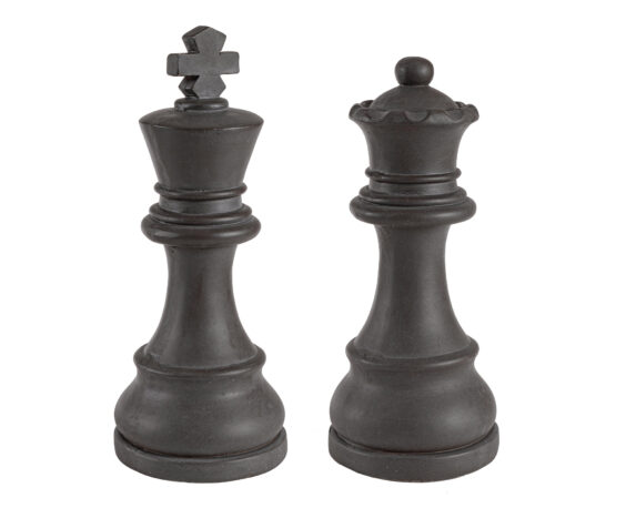 Statua Chess Re-Regina Antracite Assortito In Fibra Di Vetro E Argilla – Bizzotto