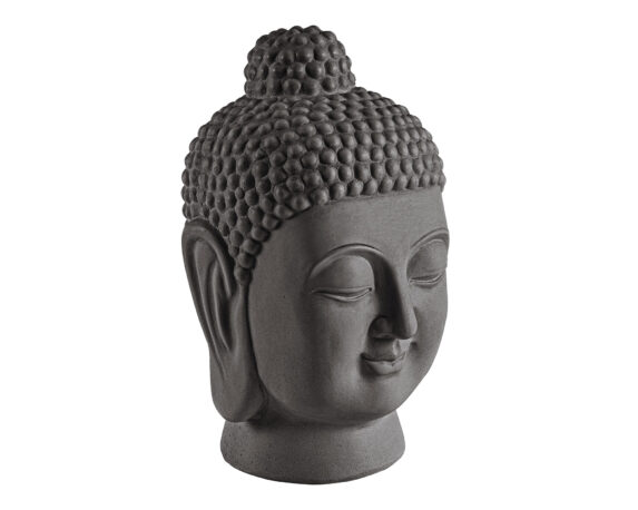 Statua Pattaya Testa Buddha Antracite In Fibra Di Vetro E Argilla – Bizzotto