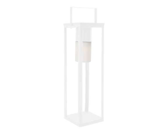 Lampada Solar LED Quadrato Bianco Con Manico H75 In Acciaio – Bizzotto