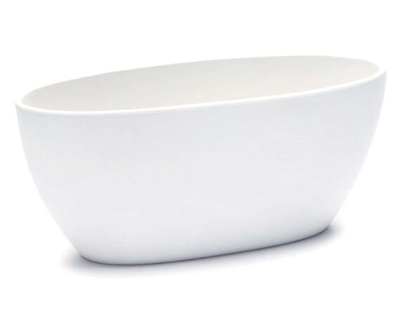 Vaso In Ceramica Bianco 35x14x15h