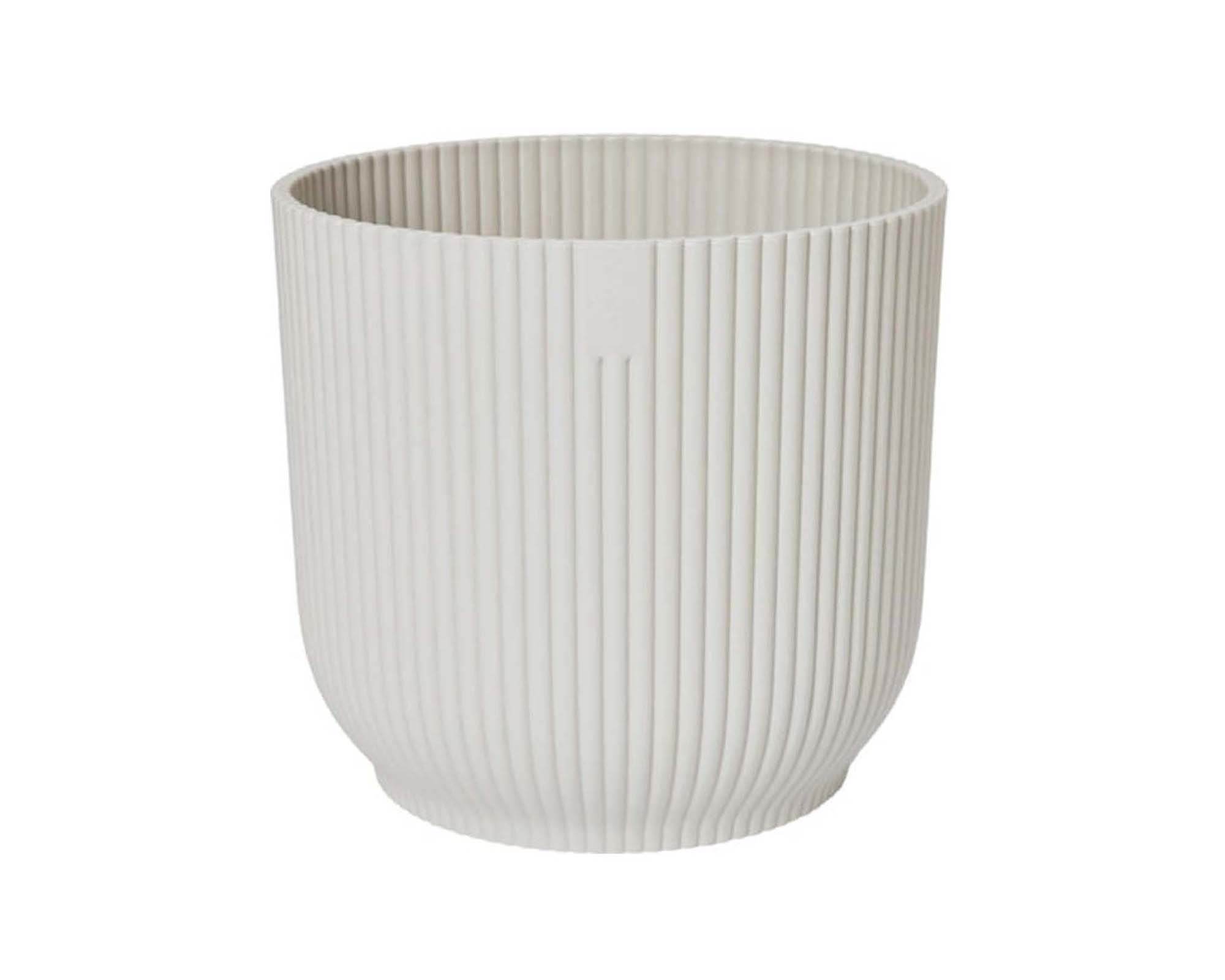 Cachepot Tondo con Ruote Vibes Bianco D16cm in Plastica Riciclato - Elho