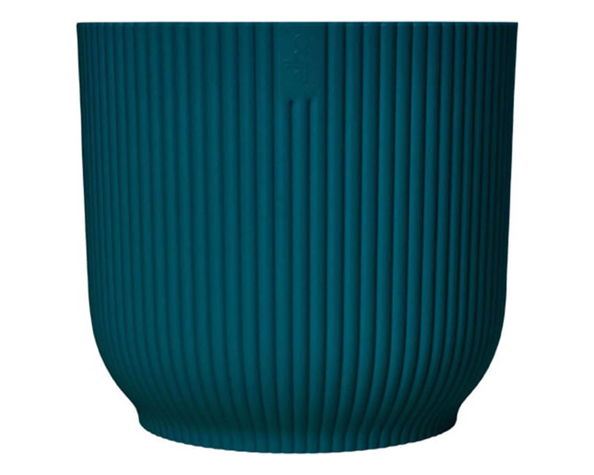 Cachepot Tondo Vibes Blu D16cm in Plastica Riciclato - Elho - immagine 2