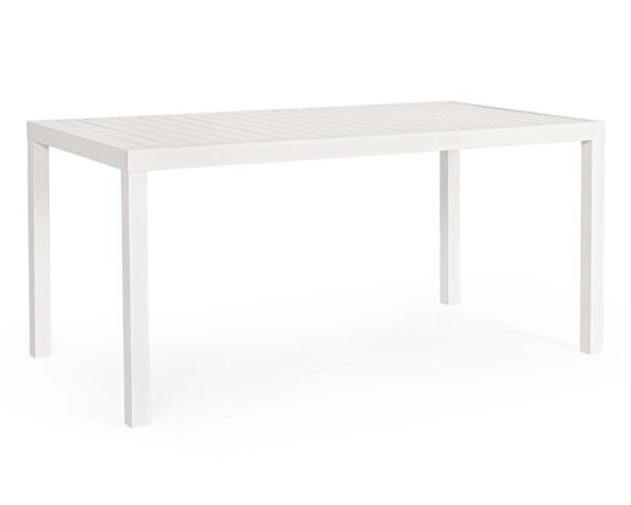 Tavolo Hilde Bianco 150×80 In Alluminio – Bizzotto