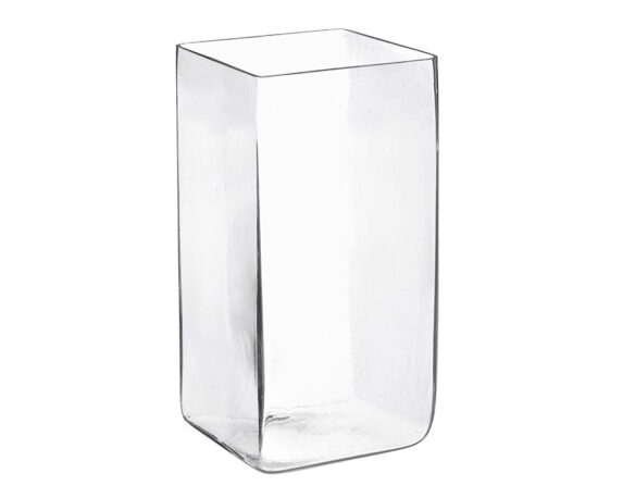 Vaso Quadrato In Vetro Elegante E Versatile 20x20x40h