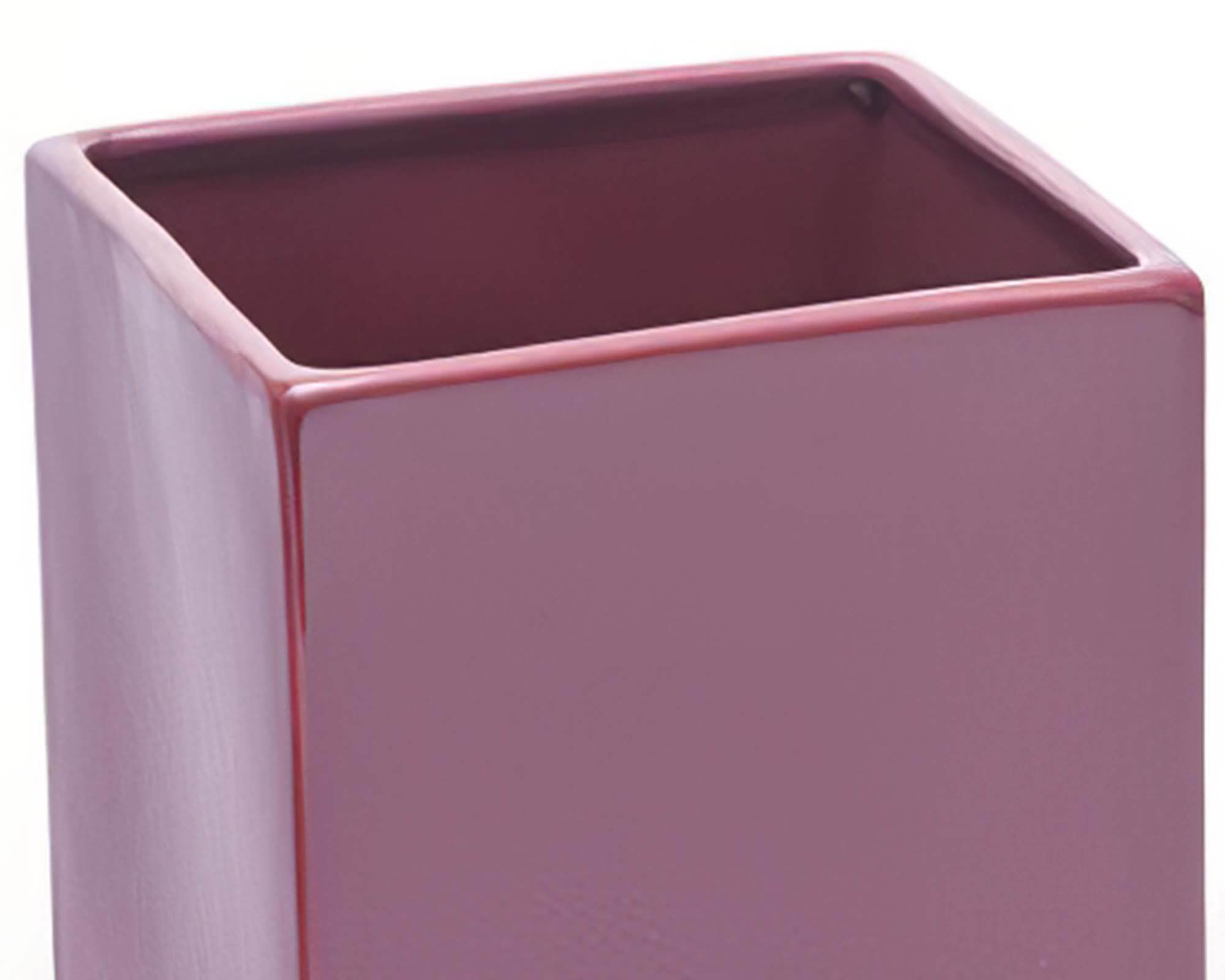 Cachepot Quadrato Prugna Decorativo 13x13x13h in Ceramica - immagine 2