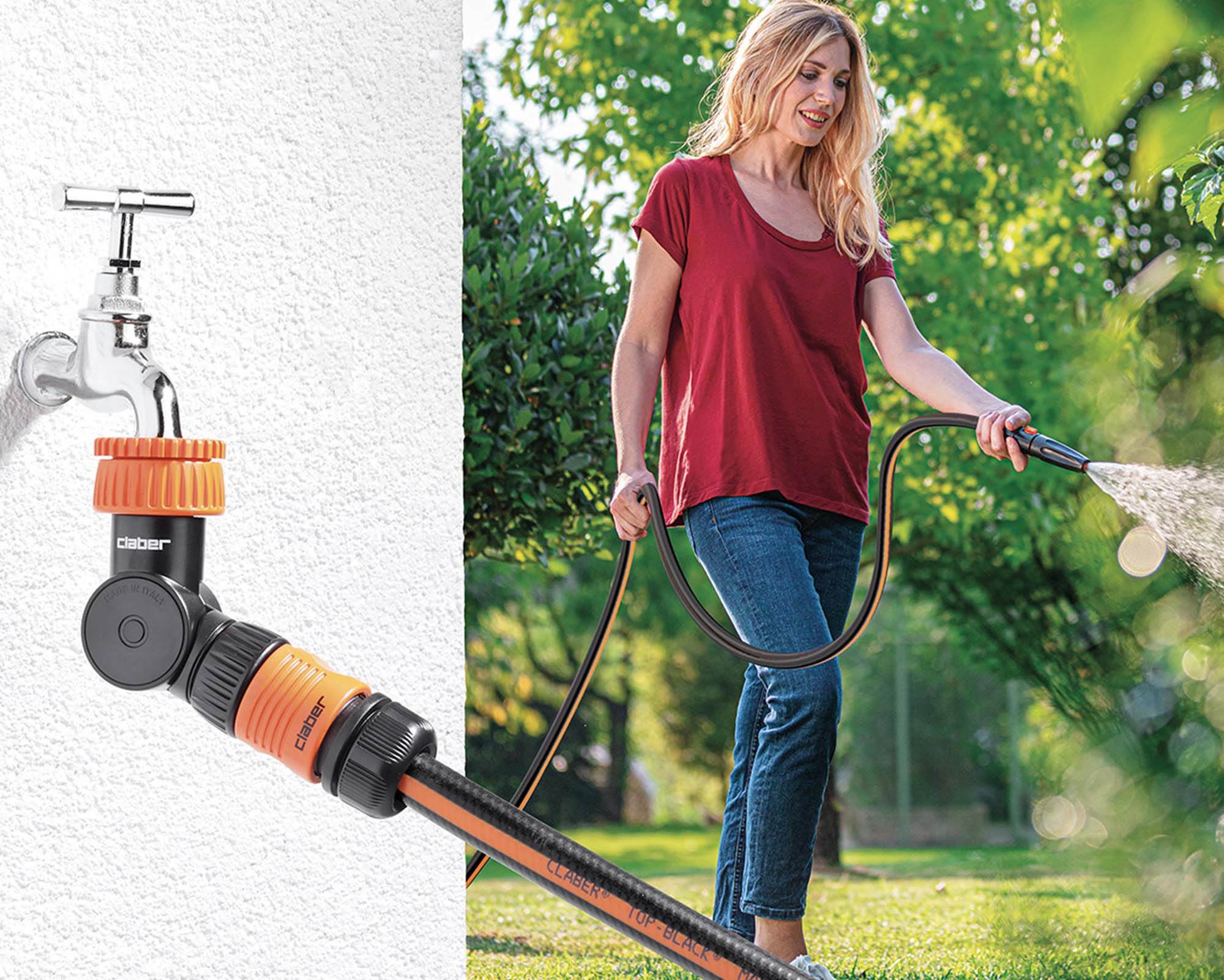 Raccordo Snodo a Rubinetto Quick Click per Tubo da 3/4'' Maschio - Claber - immagine 4