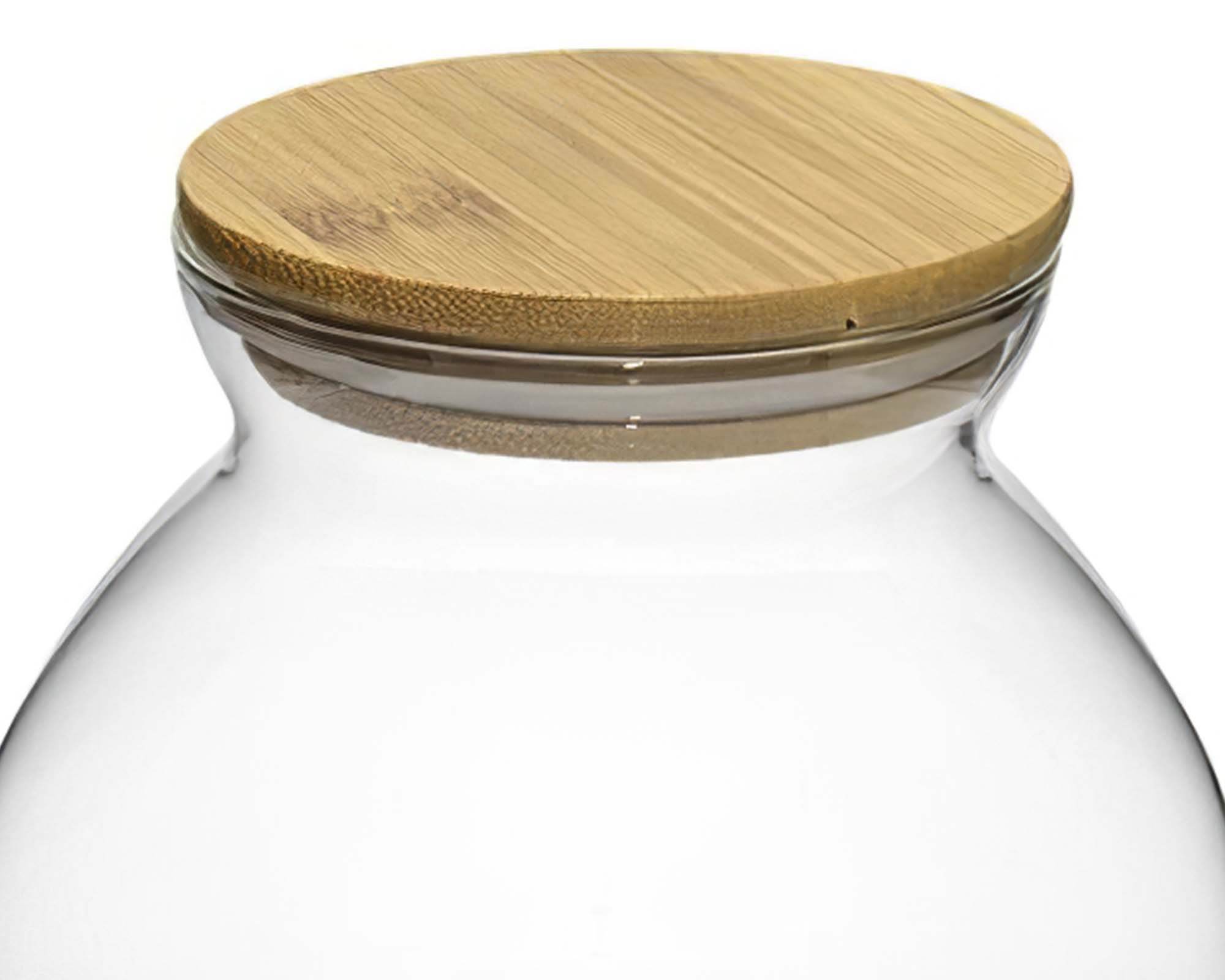 Barattolo in Vetro con Coperchio in Legno H12 D12 - immagine 2