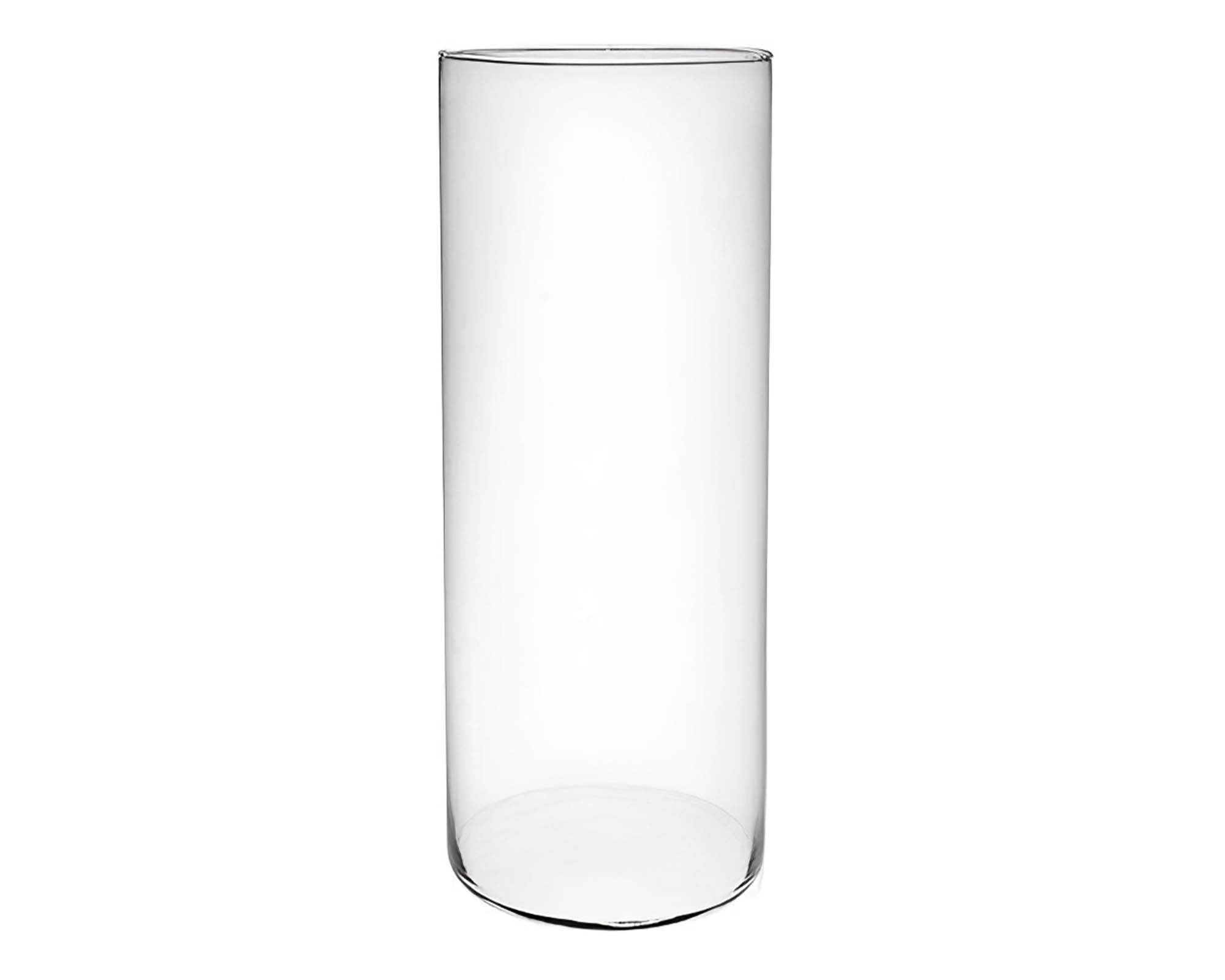 Vaso Cilindrico Elegante e Versatile D15x50h in Vetro