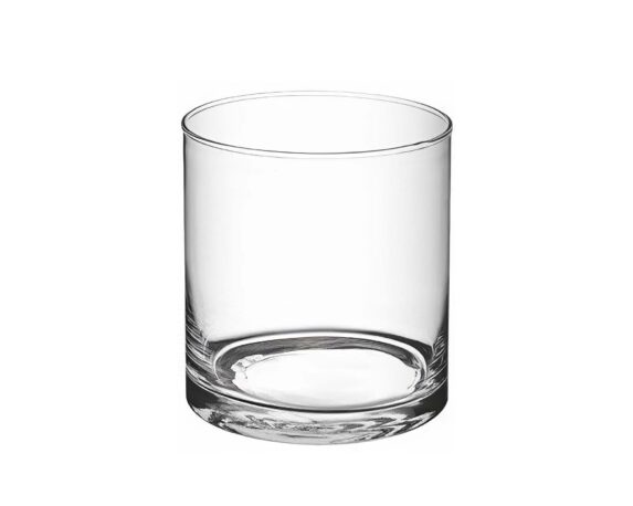Vaso Cilindrico in Vetro realizzato a Taglio Caldo Elegante e Versatile D10 10H