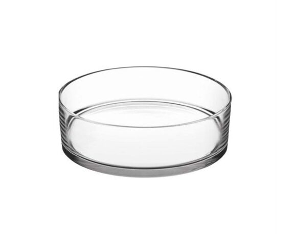 Vaso Cilindrico in Vetro realizzato a Taglio Caldo Elegante e Versatile D15 10H