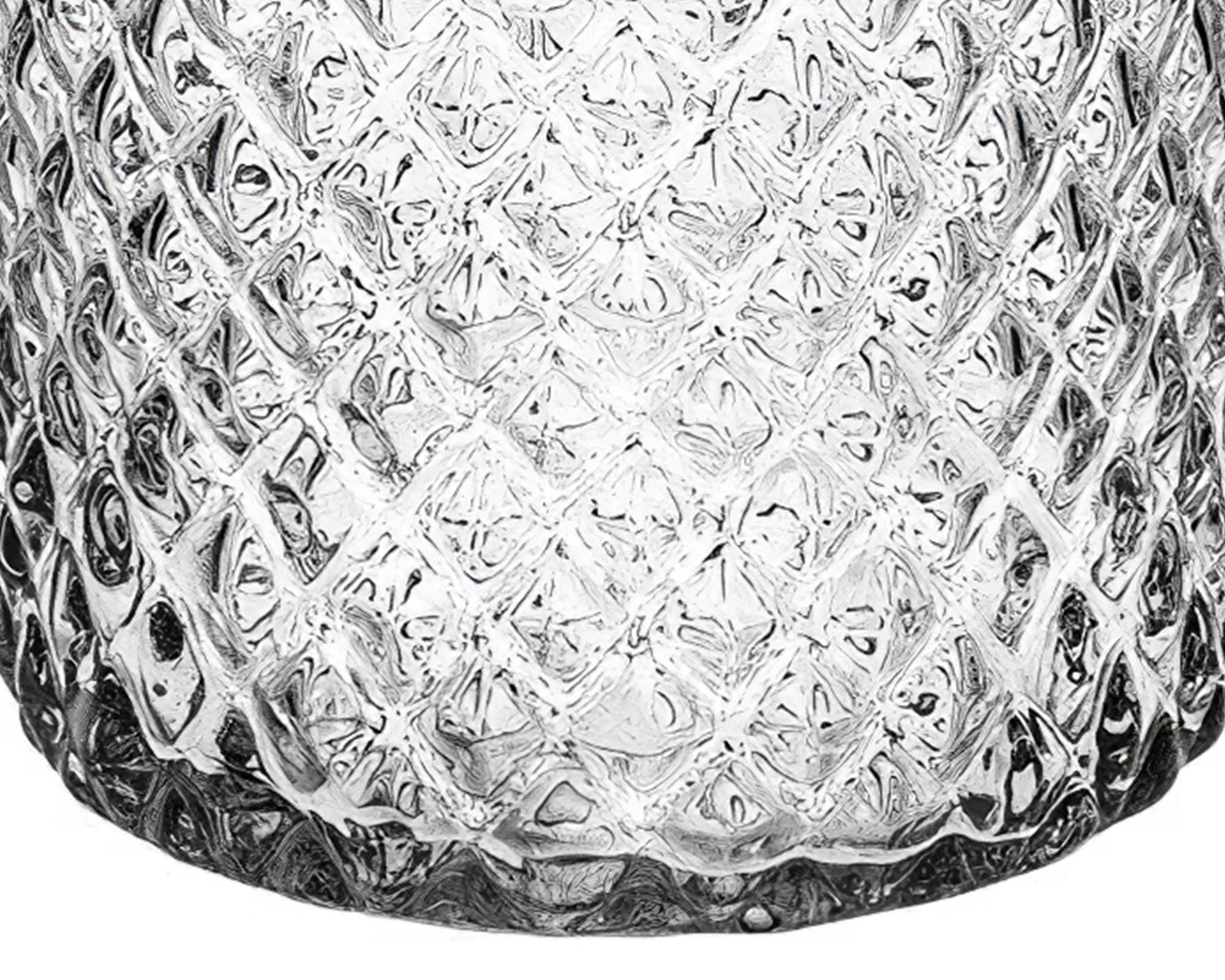 Vaso Cilindrico Intaglio Diamante in Vetro Elegante e Versatile D10 10H - immagine 2