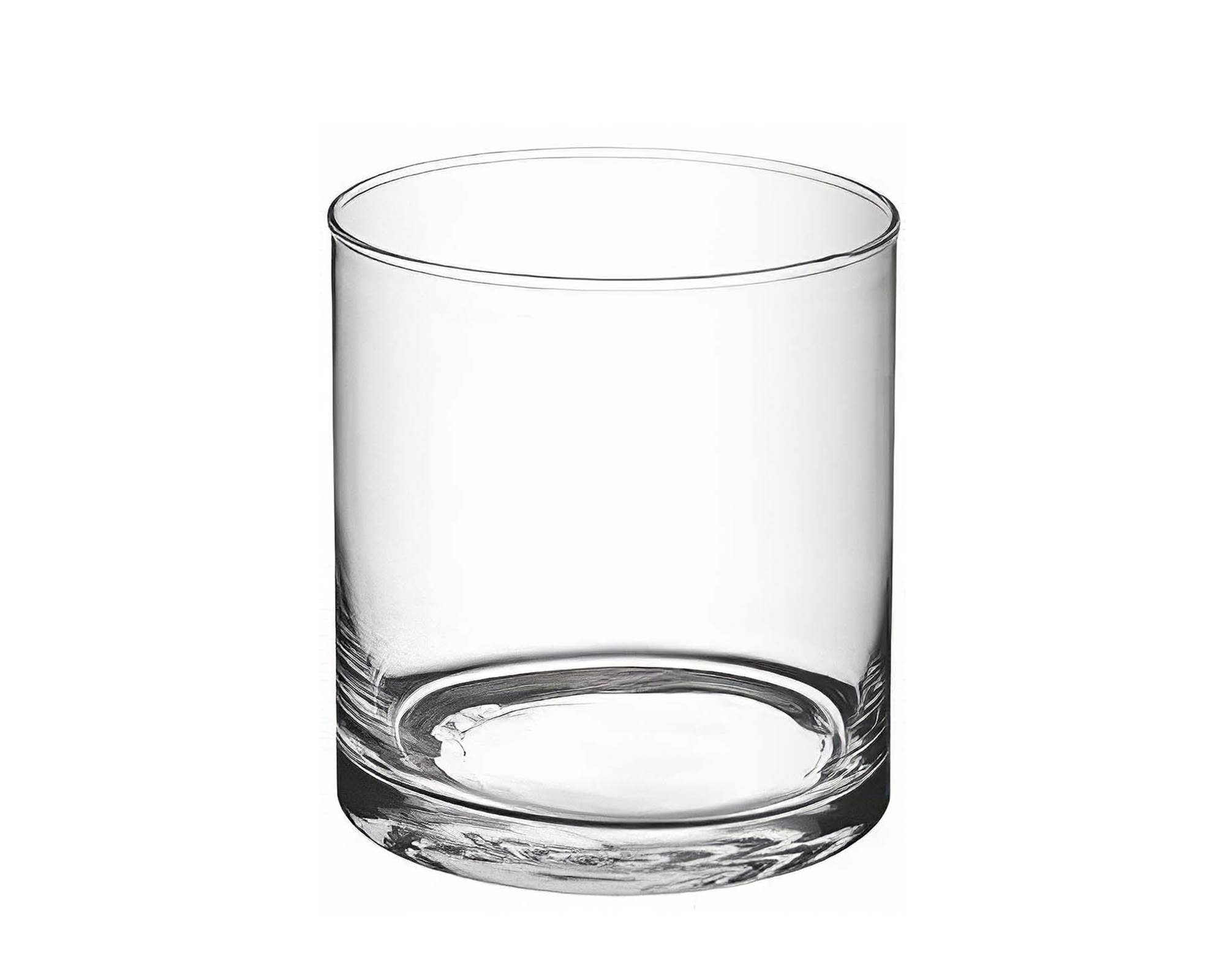 Vaso Cilindrico in Vetro realizzato a Taglio Caldo Elegante e Versatile D15 15H