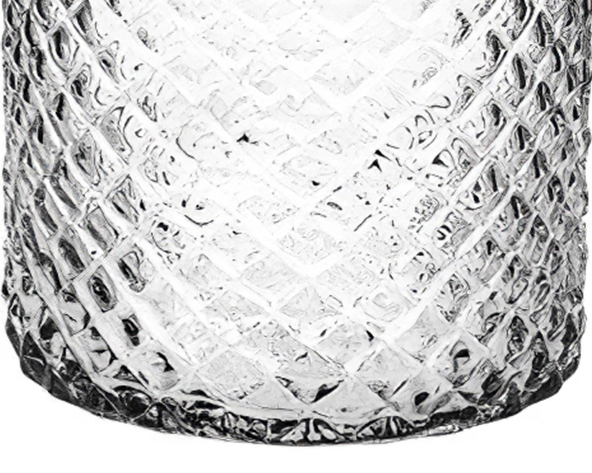 Vaso Cilindrico Intaglio Diamante in Vetro Elegante e Versatile D10 15H - immagine 2
