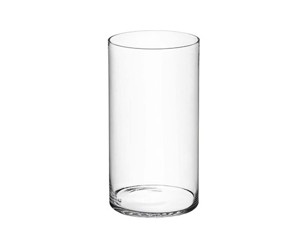 Vaso Cilindrico In Vetro Arancio E Cristallo Della Serie Tronchi Mod 714 3