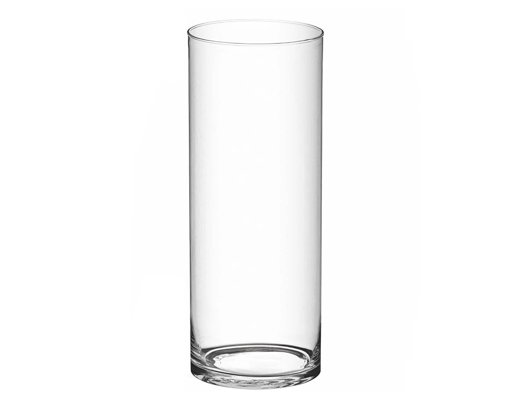Vaso Cilindrico in Vetro realizzato a Taglio Caldo Elegante e Versatile D15 40H