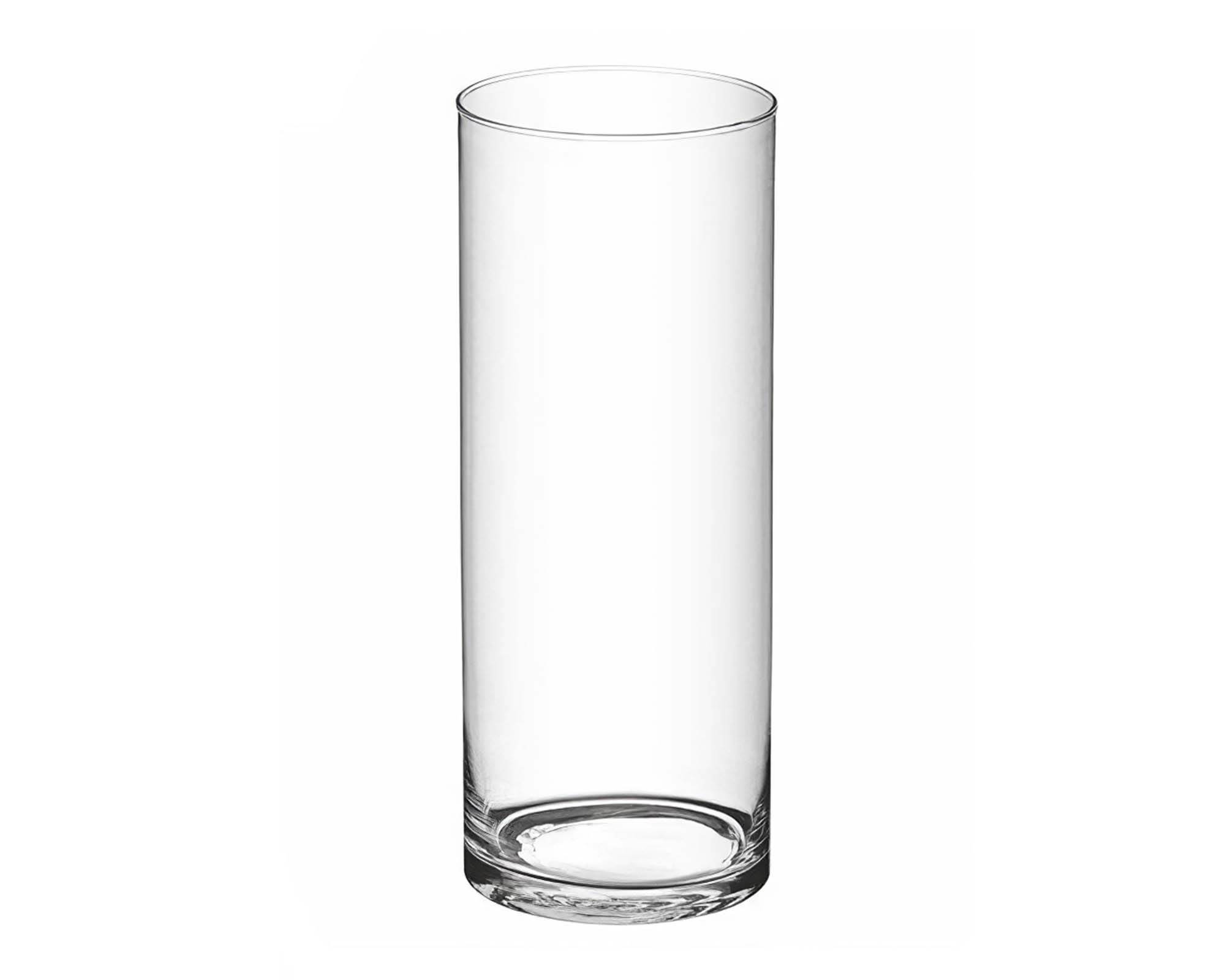 Vaso Cilindrico in Vetro Elegante e Versatile D12 H40