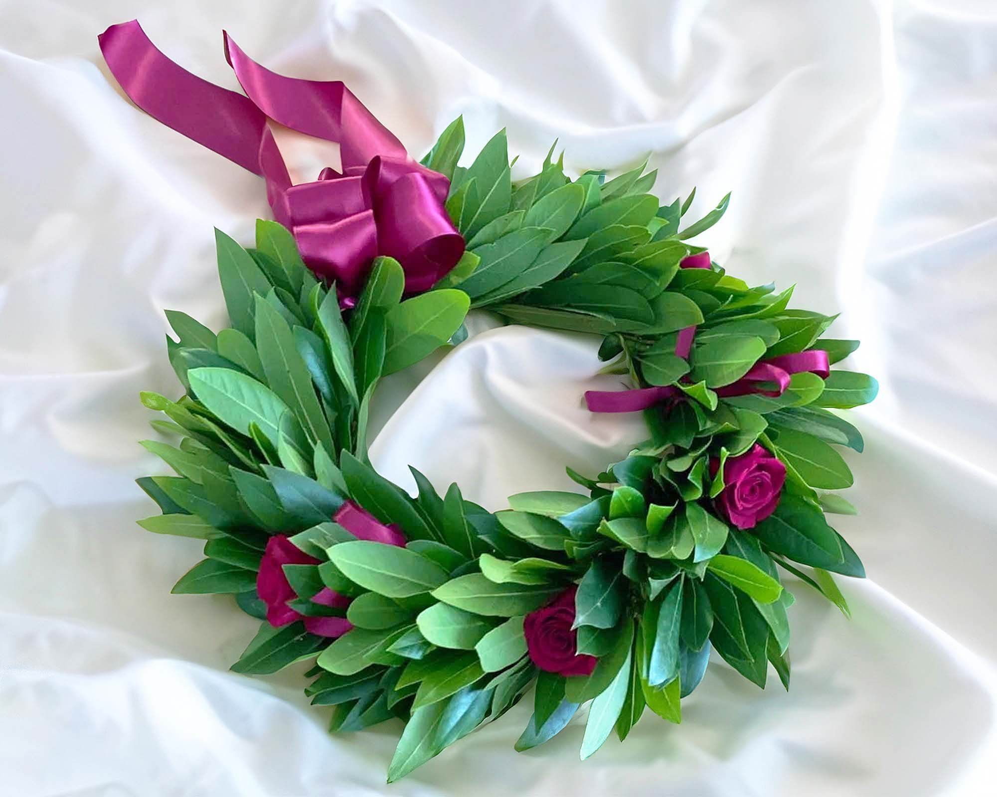 Corona di Alloro per Laurea con Roselline Vinaccia