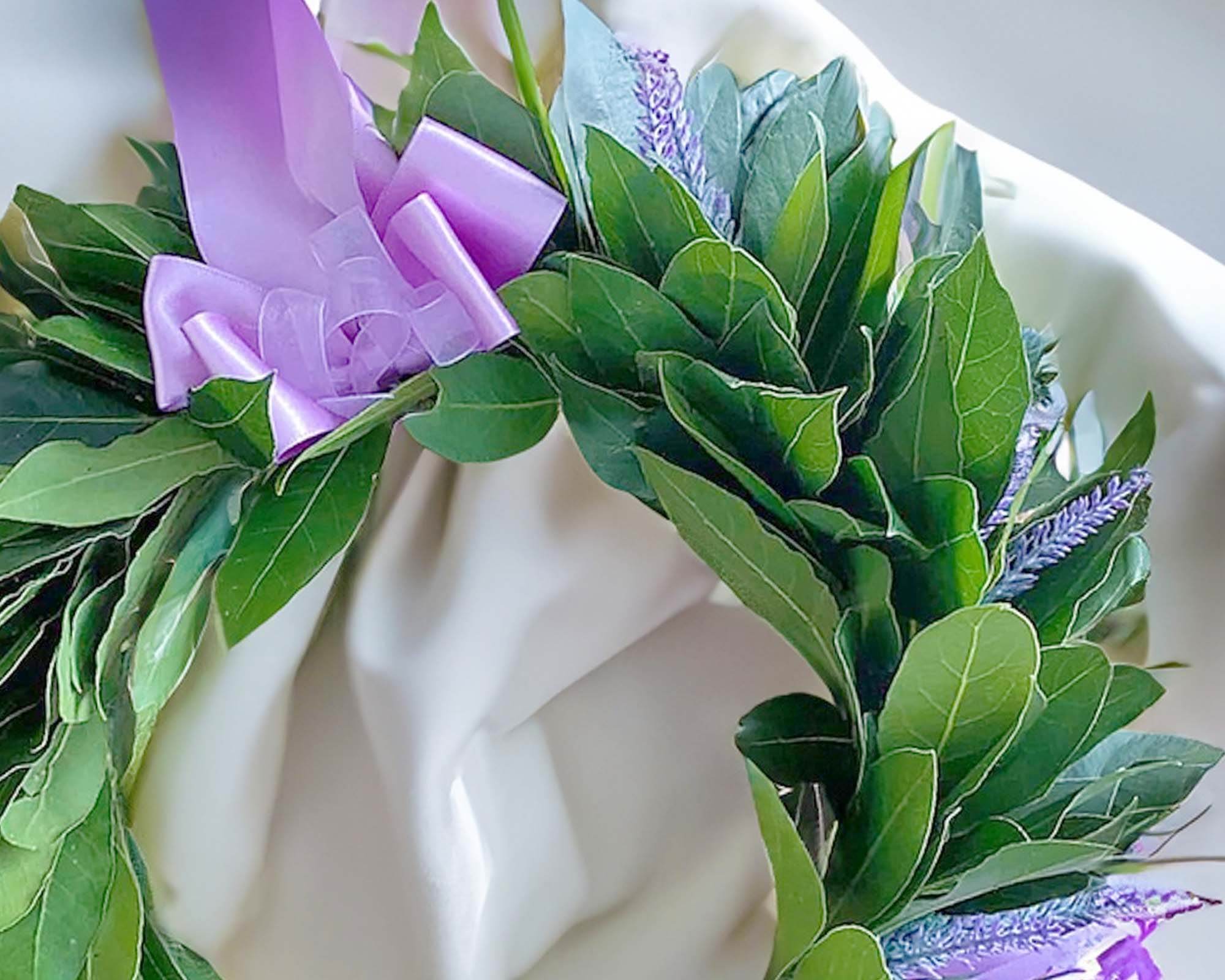 Corona di Alloro per Laurea con Fiori di Lavanda - immagine 2