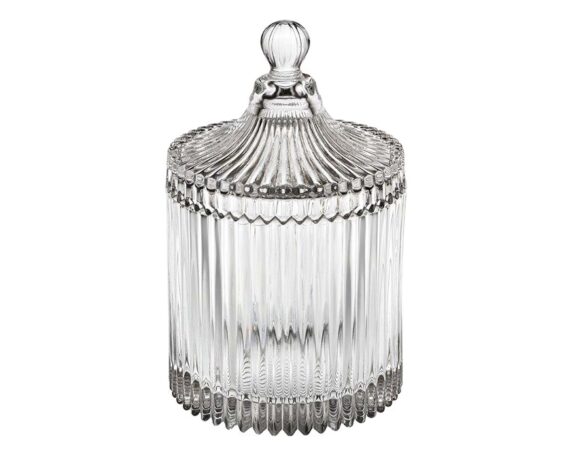 Porta Confetti Rigato Wedding Elegante e Raffinato in Vetro D10,5 17,5H