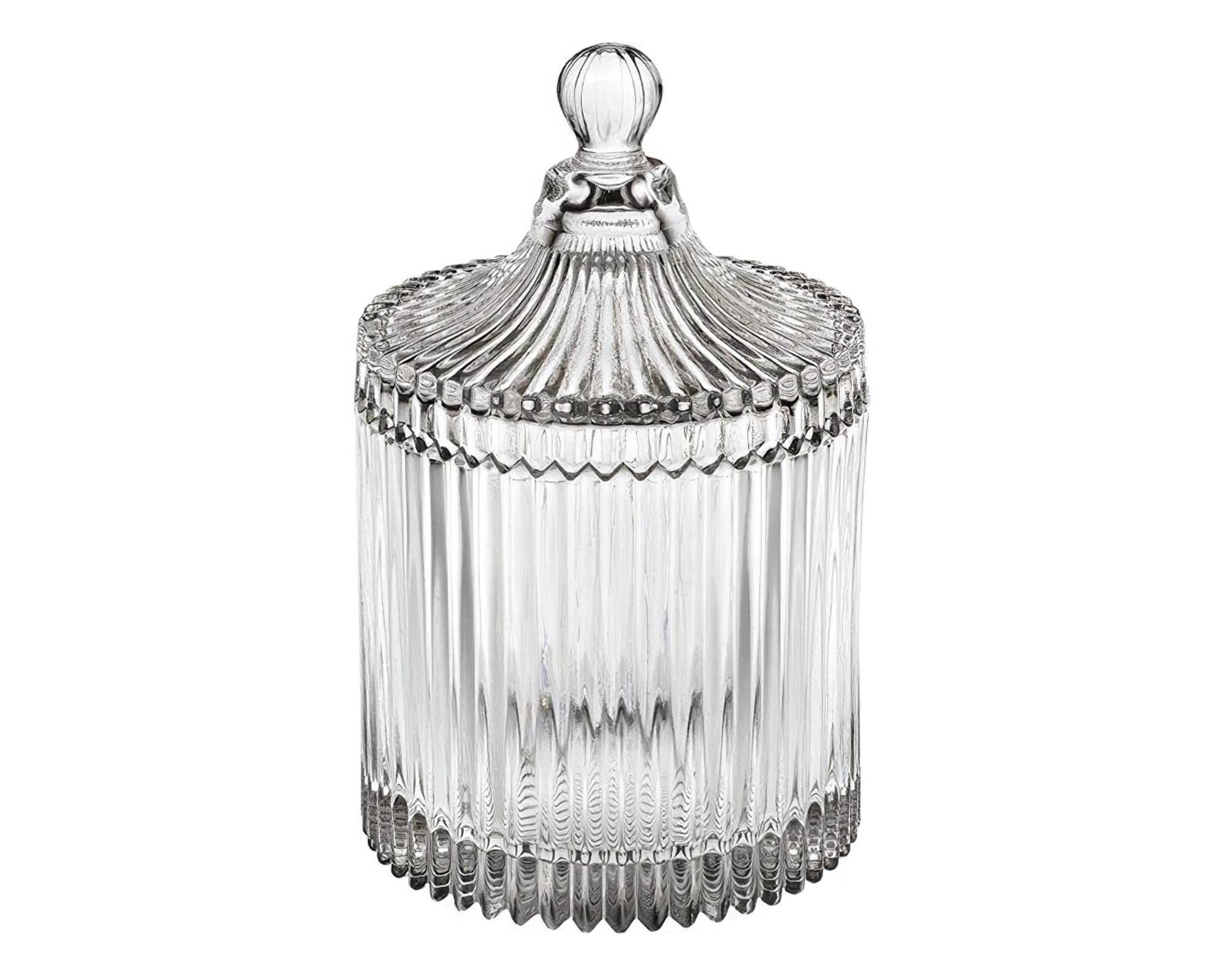 Porta Confetti Rigato Wedding Elegante e Raffinato in Vetro D10,5 17,5H