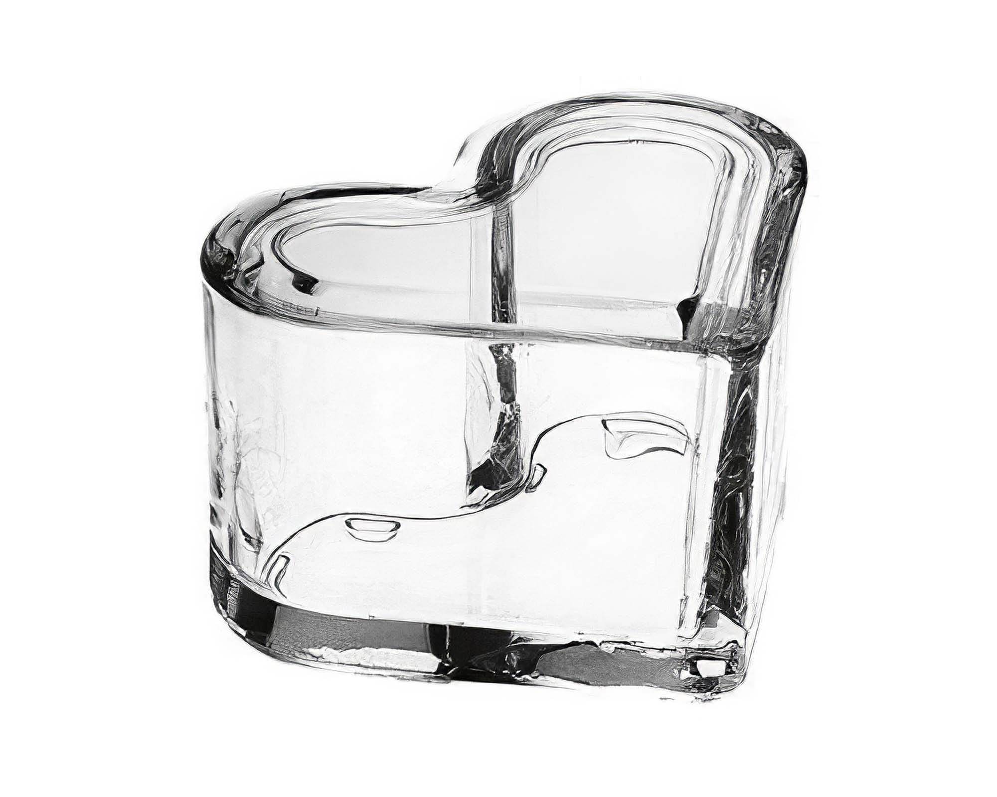 Scatola Cuore con Coperchio Dolce e Pratica in Vetro 9x7,5x6h