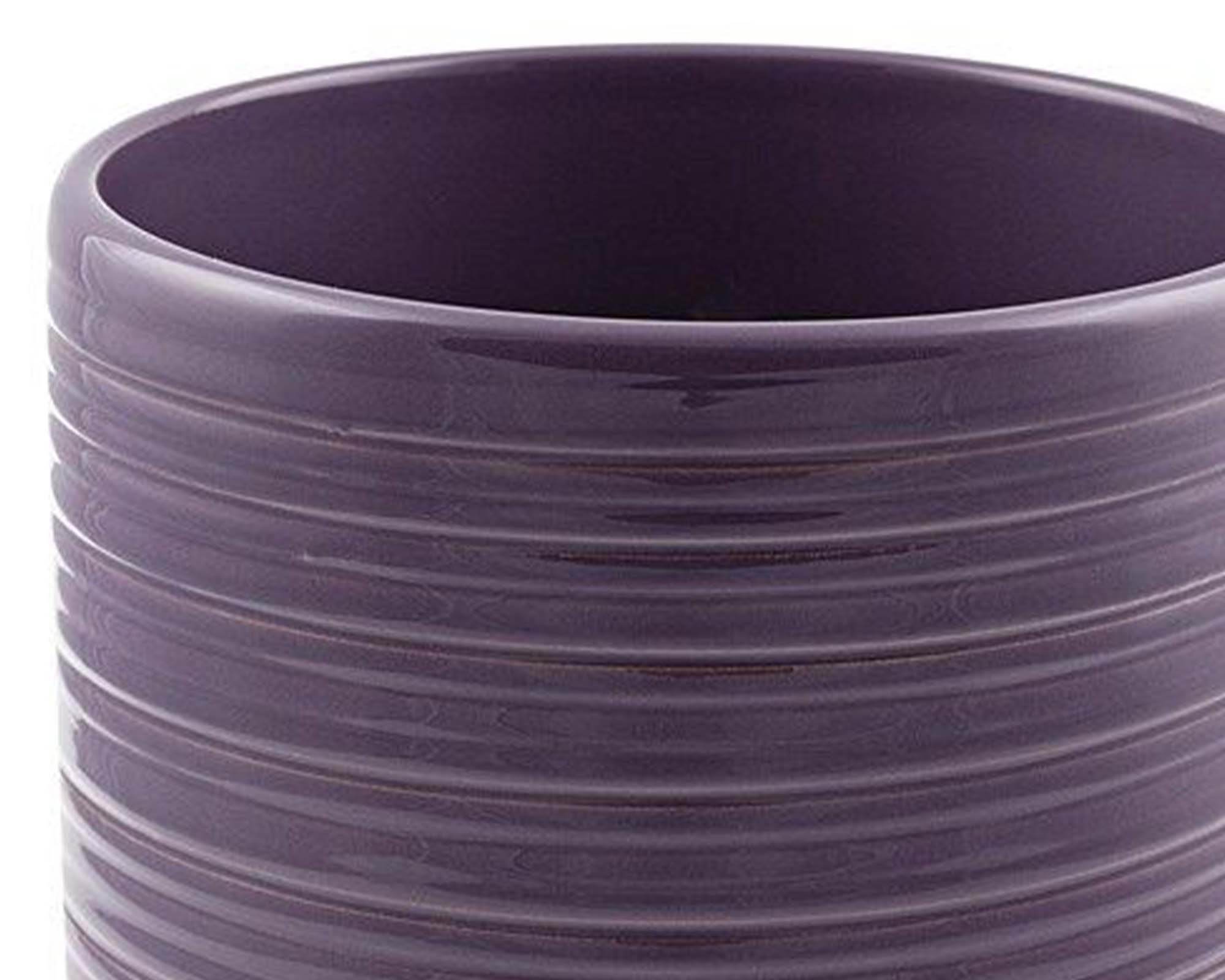 Vaso Glaze Melanzana Elegante e Resistente In Ceramica D17,5 18,5H - immagine 2