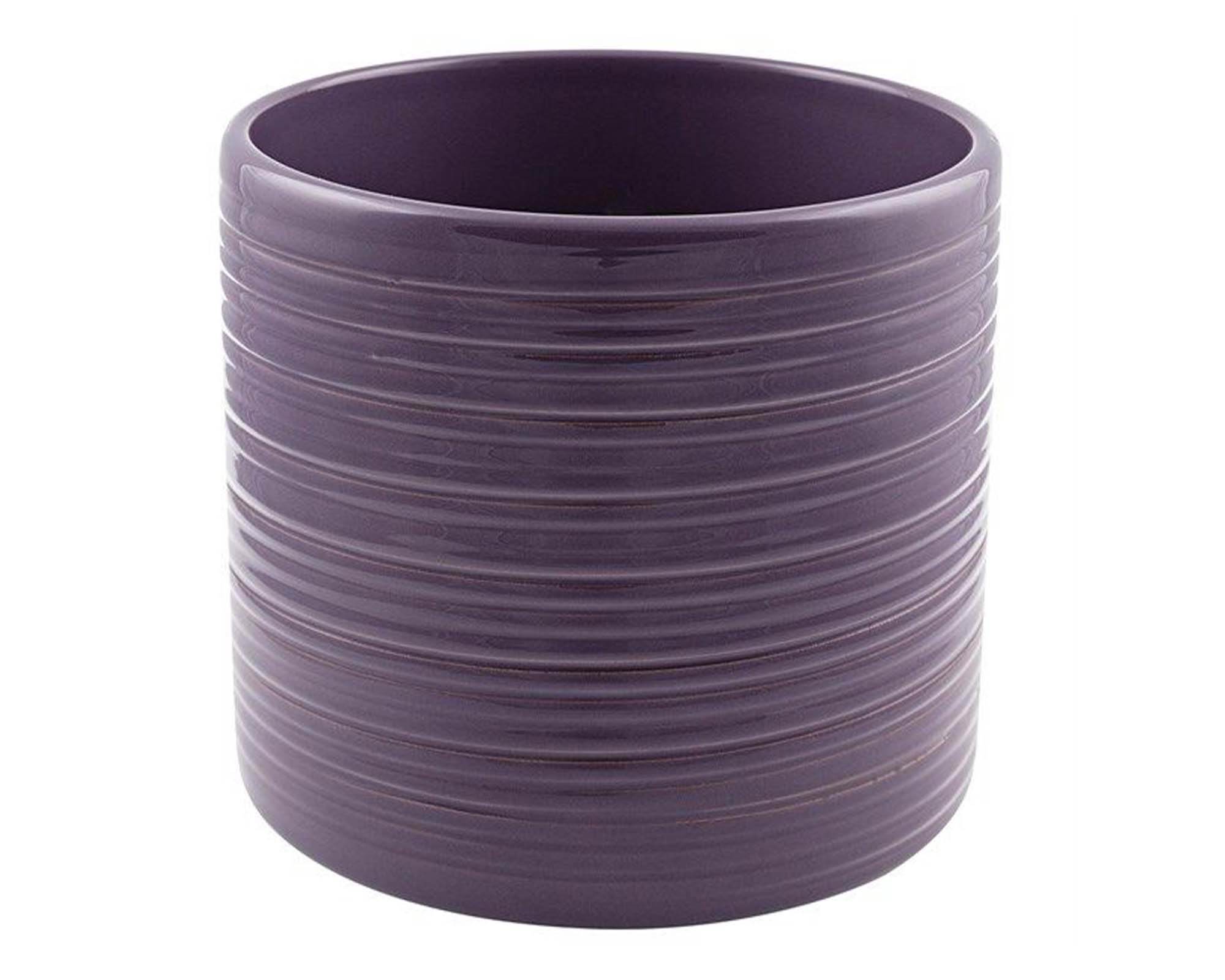 Vaso Glaze Melanzana Elegante e Resistente In Ceramica D17,5 18,5H