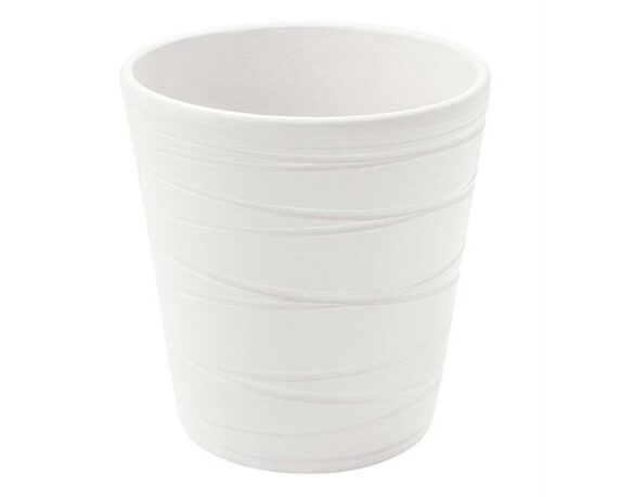 Vaso Mod 2 Rigato Bianco Elegante e Moderno in Ceramica D13 14H