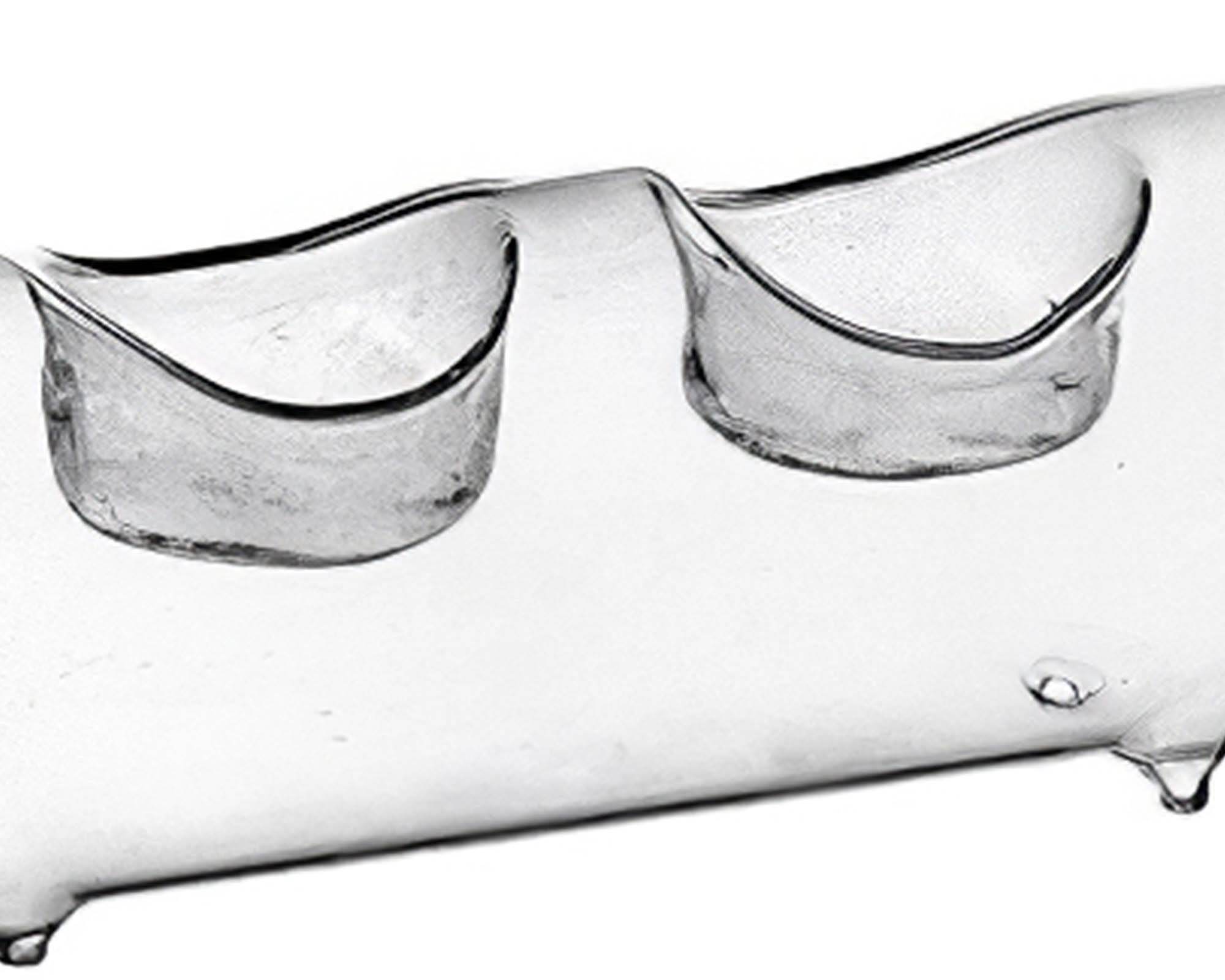 Porta Candele 2 Fuochi Moderno e Accogliente in Vetro D18 6,5H - immagine 2