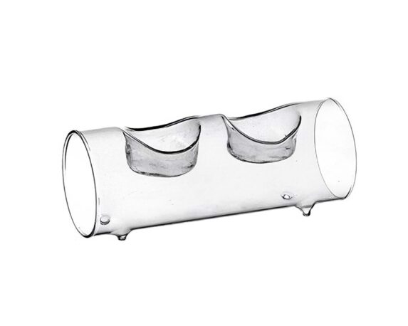 Porta Candele 2 Fuochi Moderno e Accogliente in Vetro D18 6,5H