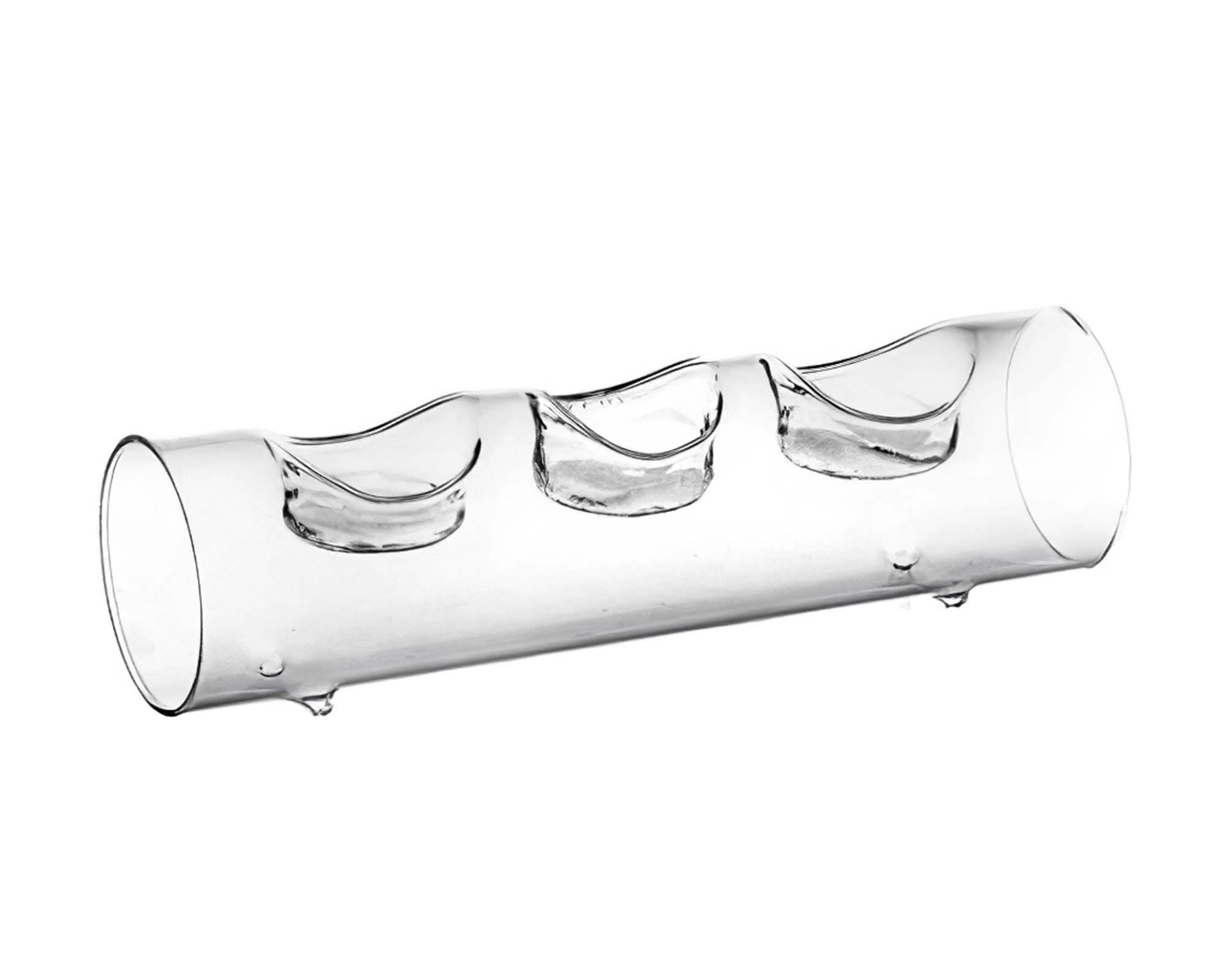 Portacandele 3 Fuochi Moderno e Accogliente in Vetro D24 6,5H