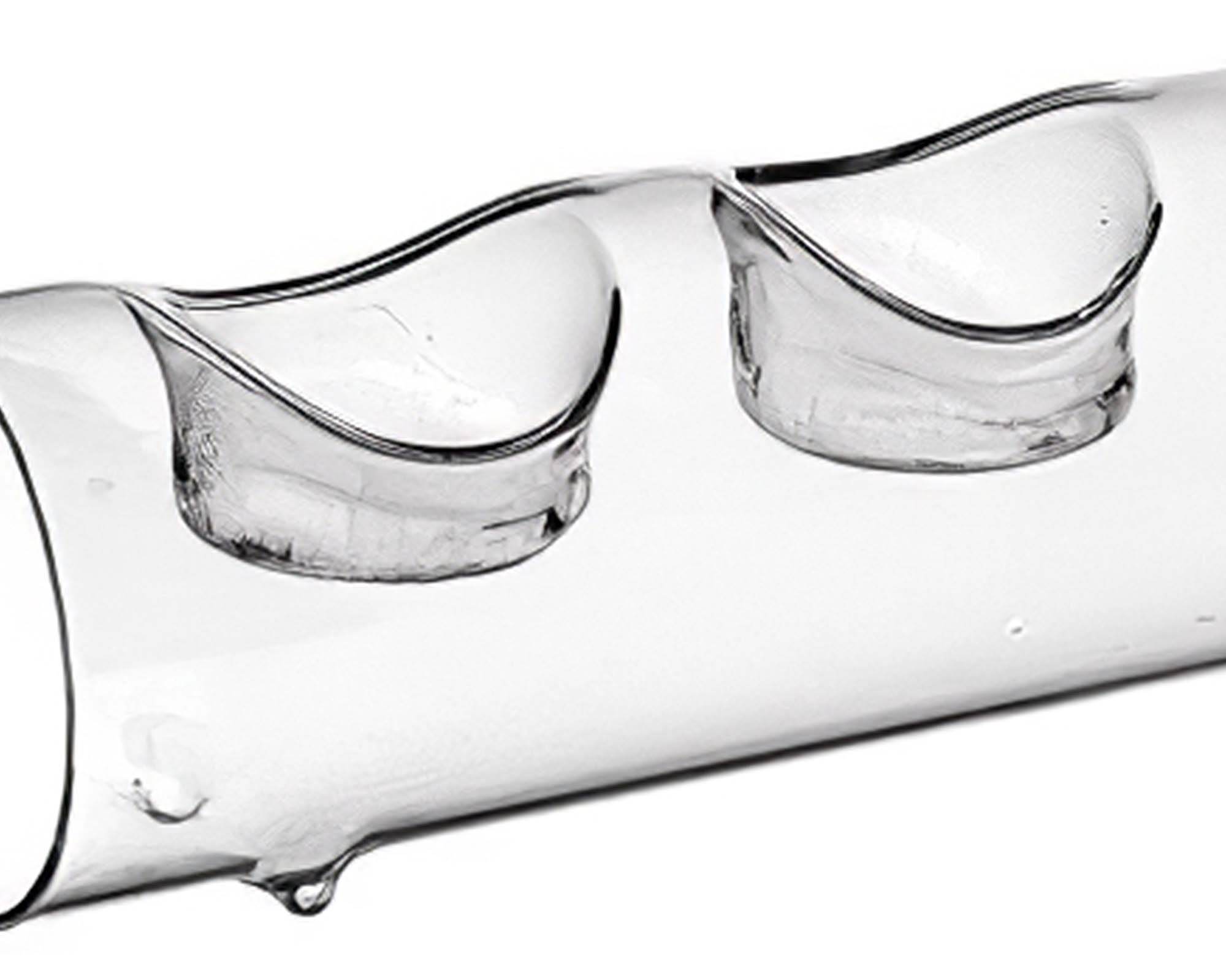 Porta Candele 4 Fuochi Moderno e Accogliente in Vetro D30 6,5H - immagine 2