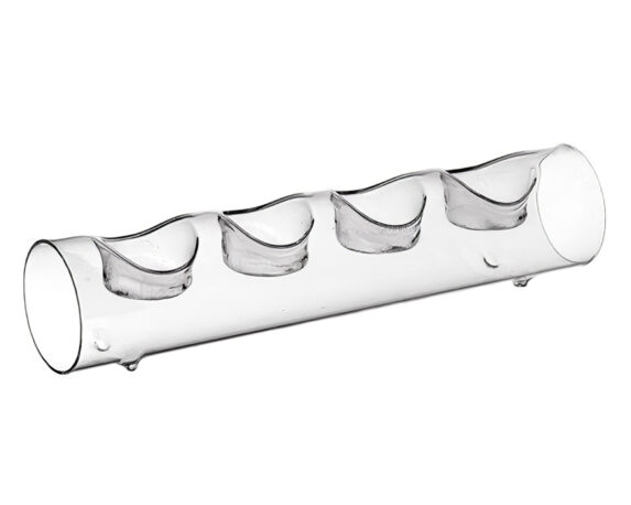 Porta Candele 4 Fuochi Moderno e Accogliente in Vetro D30 6,5H