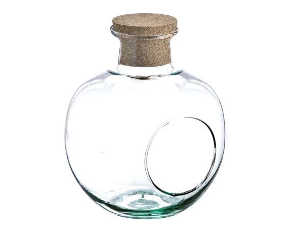 Bottiglia In Vetro Con Buco E Tappo Di Suchero H23 D19